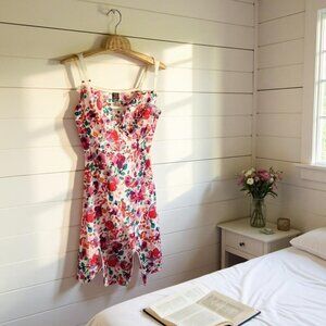 Smart & Sexy Floral ROSE Flutter Hem BAM BAM Nightie 36D Vintage Inspired Fairy